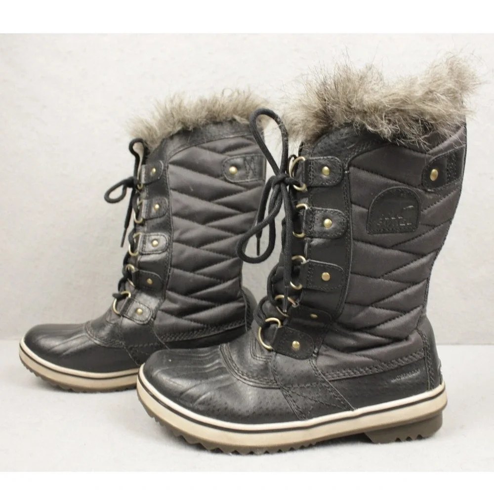 Sorel Snow‎ Boots Womens 6.5 US Waterproof Gorpcore Rubber Toe Black Ankle Boot
